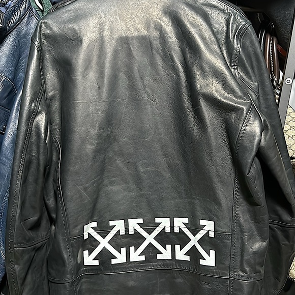 Off white brand leather jacket. Size xxl. Black - Picture 7 of 9